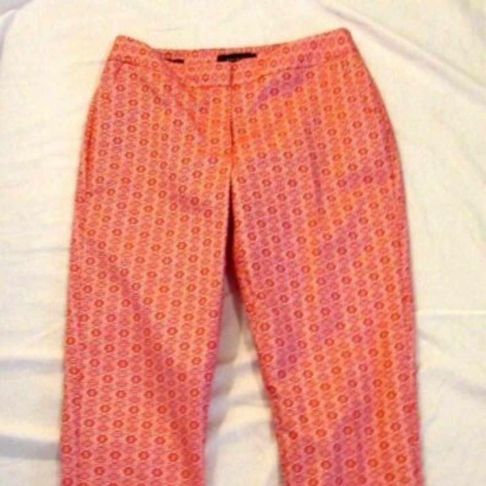 Talbots Heritage Red White Ankle Pant Size 10